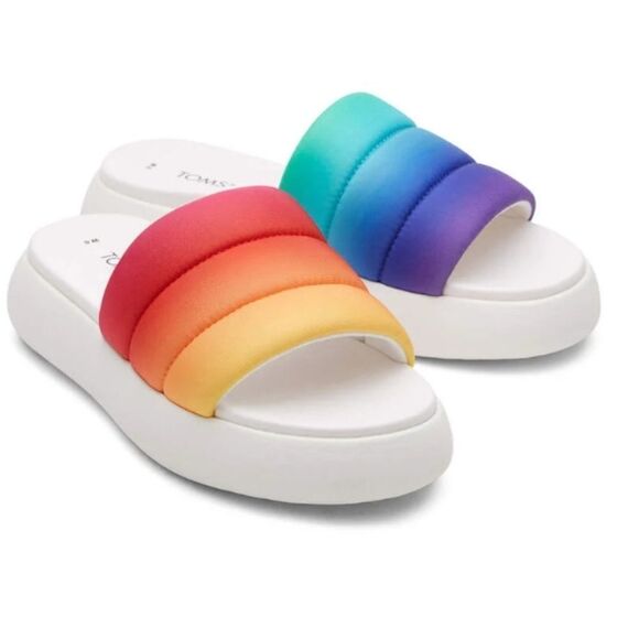 BRAND NEW TOMS ALPHARETTA MALLOW SLIDE WOMEN'S RAINBOW SHOES CASUAL SAN… - Picture 16 of 16